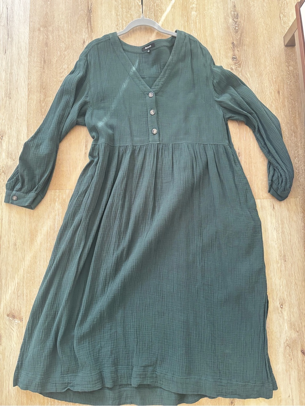 Madewell Green bohemian Midi Dress